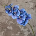 Μπλε τεχνητό κλαδί ορχιδέας phalaenopsis 9 κεφαλών λουλούδι διακόσμησης σπιτιού - Μπλε