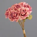 Silk artificial rose bouquet autumn deep pink 35cm home wedding party floral decor - Deep Autumn Pink