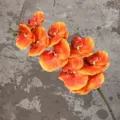 Kunstmatige 9-hoofd oranje phalaenopsis orchidee bloem tak, 102cm lang voor huisdecoratie. - Oranjegeel