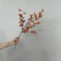 Ramo di foglie di eucalipto artificiali pianta finta decorazione per casa matrimonio 1pz - 60CM / Arancione Bruciato