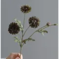 Künstliche Retro Chrysantheme Blumenzweig, Vintage Seidenblumenstiel für Heimdeko. - Dunkelgrün