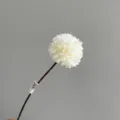 Τεχνητό Allium Χρυσάνθεμο Λευκό Ping Pong Ψεύτικο Λουλούδι Στέλεχος Διακόσμηση Γάμου - Λευκό