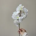 Kunstmatige witte kersenbloesem tak neppe bloem voor thuis bruiloft feest inrichting. - Klein Wit (Echte Foto)