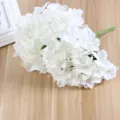 Bouquet di ortensie artificiali bianche a 5 teste in seta per matrimoni decorazione casa - Bianco