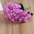 Bouquet di fiori di ortensia artificiali rosa a 5 teste per matrimoni e decorazioni casa. - Rosso rosa