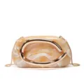 Marble Acrylic Box Clutch Bag Women Statement Metal Handle Crossbody Evening Shoulder Bag - Khaki