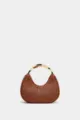 Brown Woven Metal Handle Crescent Handbag Elegant Dumpling Bag Stylish Women Purse - Brown