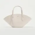 Sac à main minimaliste pour femme en forme d'éventail, élégant sac blanc pour le bureau. - Blanc