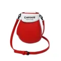 Cute mini crossbody phone bag for women, creative boxing glove shaped PU leather handbag. - Red