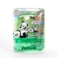 Aimant de réfrigérateur en acrylique sable mouvant huile originale MOCHIWA avec pandas. - 5*8cm / Gororo (Panda)