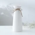 Minimalist white ceramic vase with jute rope for home decor and dry flower arrangement. - Bowl Shaped Vase (22cm)