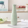Light green ceramic vase slender neck woven texture home decor tabletop flower arrangement - Woven Floral Mouth Vase Celadon (21cm)