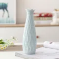 Light blue ceramic vase with diamond texture, elegant home decor for dried flowers. - Woven Floral Mouth Vase Blue (21cm)