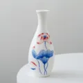 Vase en céramique blanche peint à la main de lotus pour déco maison, arrangement floral. - Petit Vase Guanyin