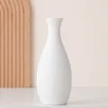 White ceramic vase minimalist desktop flower arrangement home decor 8x8x19.8cm white - 8x8x19.8cm
