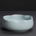 Celadon Keramik Teewaescher Ru Kessel Rissglasur Blumenform Teegeraet Zubehoer 18cm - Ge Ofen Lotusblüte / 16cm (950ml) / Himmelblau