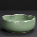 Celadon Glasur Keramik Tee Waschschale Rissmuster Gongfu Tee Zubehör 950ml 18x6,6cm - Ge Ofen Lotusblüte / 16cm (950ml) / Pflaumengrün