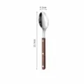 Stainless steel dinner spoon with dark wooden handle, matte silver finish, 21.3cm long. - Spoons