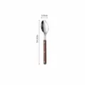 Stainless steel spoon with wooden handle, 18.3cm matte silver finish tableware variant. - Tea Spoon