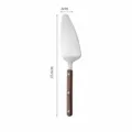 Stainless steel cake spatula with dark walnut wooden handle, matte finish kitchen tool. - Cake Server