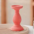 Portacandela in ceramica in stile nordico a colonna romana per decorazione tavola e atmosfera. - Portacandela Romano / Rosso