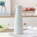 Blue ceramic vase home decor minimalist geometric weave flower pot tabletop centerpiece - Woven Round Mouth Vase Blue (21cm)