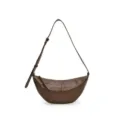 Sac porté épaule croissant en cuir marron, élégant sac dumpling pour femme au quotidien. - Marron