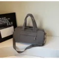 Bolso de lona de pana gris, bolsa de viaje yoga grande, bolso cruzado minimalista casual para diario. - Gris