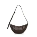 Sac bandoulière croissant marron, sac à main rétro élégant en cuir PU, sac besace de loisirs chic. - Café