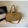 2025 nueva gran capacidad bolsa de yoga de pana lisa, bolso bandolera de viaje casual. - Amarillo
