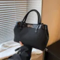 Bolso de mano negro para mujer elegante diseño minimalista bolso cruzado casual - Sin colgante / Negro