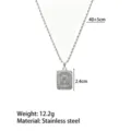 Stainless steel initial letter A pendant necklace with rope chain, 40+5cm length, 12.2g. - Letter A