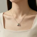 Silver stainless steel puffy letter A pendant necklace elegant chic fashion jewelry item style - Initial A