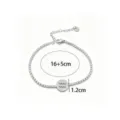 Stainless steel Aquarius zodiac crystal tennis bracelet with adjustable extension chain. - Aquarius