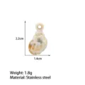 Detail view of ocean vacation seashell pendant, size 2.2x1.4cm, stainless steel material. - Small Snail