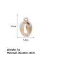 Ocean style acrylic shell pendant DIY handmade necklace accessory 2.3cm 1g stainless - Abalone