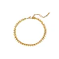 Gold stainless steel leaf anklet for women, trendy bohemian beach foot jewelry accessory - Leaf Style (TA8003)