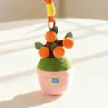 Cute plush orange tree potted plant pendant keychain, soft fabric toy for bags and keys. - Persimmon Tree