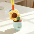 Girasole peluche vaso portachiavi simpatico ciondolo per borsa morbida bambola decorativa - Girasole