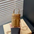 Sac à bandoulière seau mini brillant laser style coréen pour enfants avec chaîne. - Or
