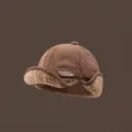 Chapeau trappeur en velours côtelé chaud d'hiver, casquette épaisse en laine d'agneau coupe-vent - Café
