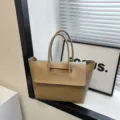 Sac a main epaule femme cuir PU minimaliste grande capacite kaki style urbain chic - Kaki