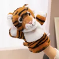 Cute plush tiger hand puppet for kids interactive play, soft stuffed animal glove toy for storytelling. - Forest Animal Hand Puppet-Tiger-28cm