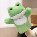 Green frog plush hand puppet soft toy cute animal glove for kids parent child interactive play - Forest Animal Hand Puppet-Frog-28cm