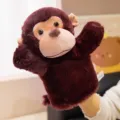 Plush monkey hand puppet jungle animal interactive glove toy for kids and family fun time. - Forest Animal Hand Puppet-Monkey-28cm