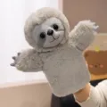 Gray sloth plush hand puppet, soft interactive glove toy for kids and parent-child fun. - Forest Animal Hand Puppet-Sloth-28cm