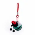 Cute plush insect bug keyring and bag charm with vibrant red eyes and colorful wings. - Fly