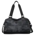 Large capacity travel duffel bag for women, lightweight weekend luggage carry-on bag. - Black