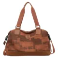 Large capacity travel duffel bag for women, waterproof weekend overnight luggage bag with shoulder strap - Brown