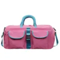 Borsone sportivo rosa e blu, versatile borsa da viaggio e palestra con tasche anteriori. - Rosa intenso